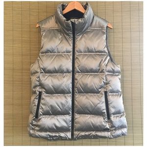 Athleta Silver Twill Vest